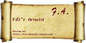 Für Arnold névjegykártya
